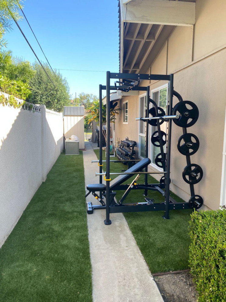 Nautical home gym in Orange County.