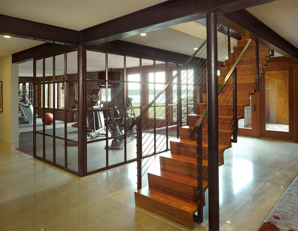 Photo of an expansive modern multi-use home gym in Minneapolis.