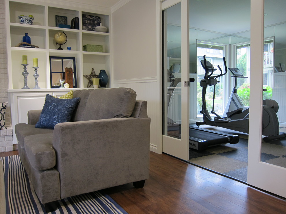 Inspiration for a coastal home gym remodel in Seattle