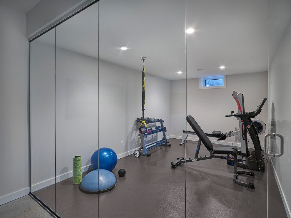Inspiration for a timeless home gym remodel in Edmonton