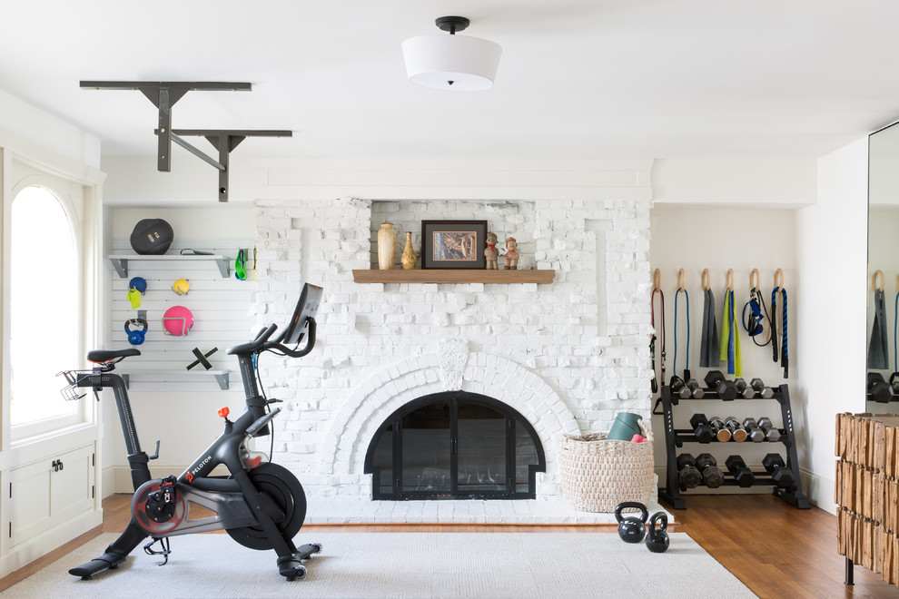 Design ideas for an eclectic home gym in San Francisco.