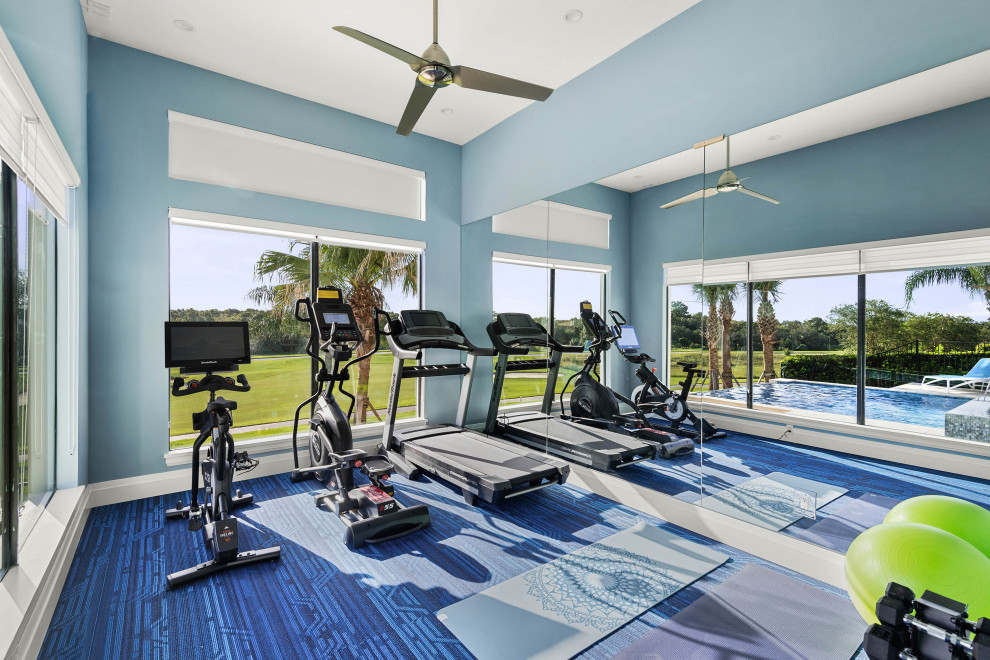Home gym - contemporary home gym idea in Orlando