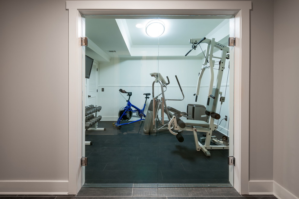 Inspiration for an eclectic home gym remodel in Atlanta