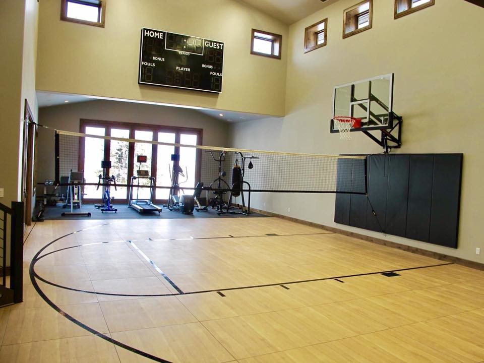 SnapSports® Indoor Home Court Build Before and After Photo Home Gym