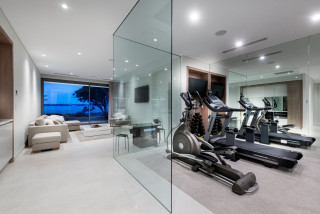 View Basement Home Gym Design Ideas 3D