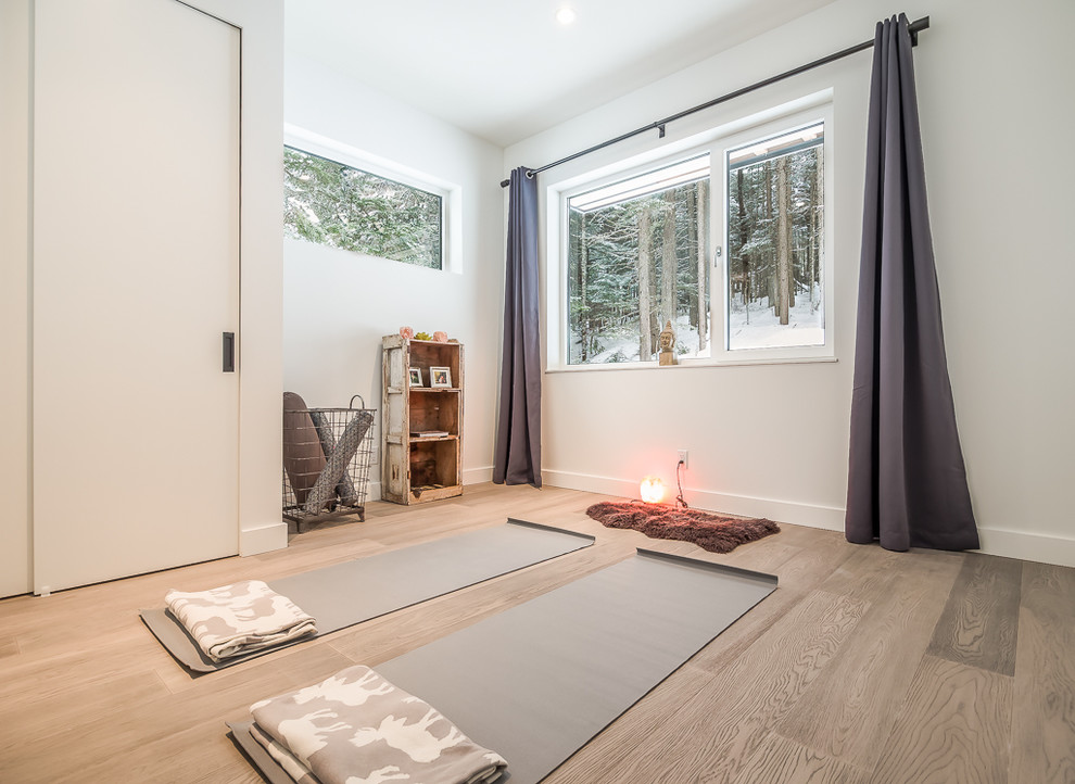 Inspiration for a scandinavian home gym remodel in Vancouver