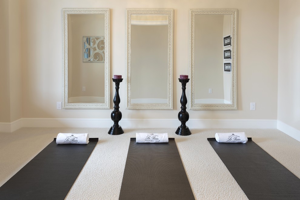 Eclectic home yoga studio photo in Other