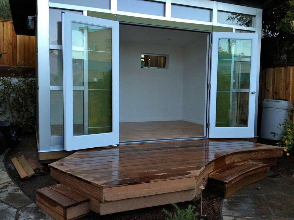 10x14 Signature Series Studio Shed Double Glass French doors Modern