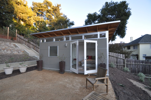 studio shed with bathroom and kitchen