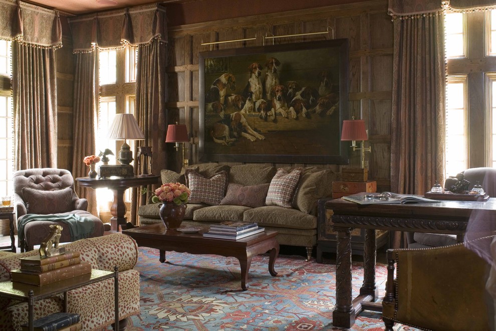 Example of a classic freestanding desk home office design in Dallas