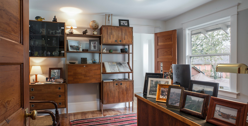 This is an example of a traditional home office in Portland.