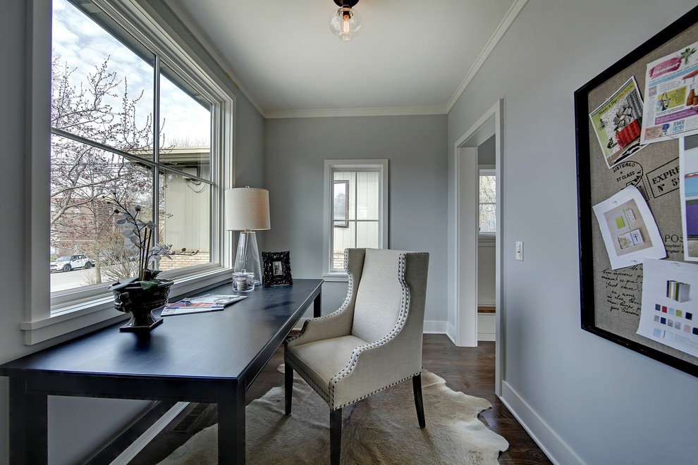 Example of a cottage home office design in Minneapolis