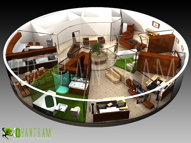3D Floor Plan Architectural Animation - Asian - Home Office - New York - by  Yantram Animation Studio | Houzz AU