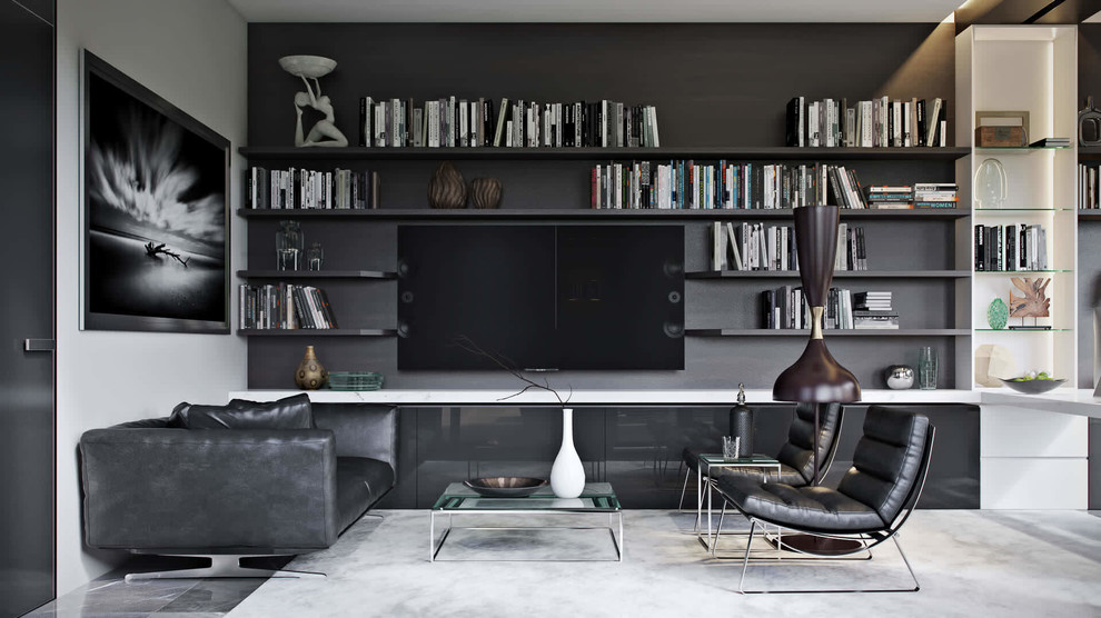Inspiration for a modern home office remodel in Edinburgh