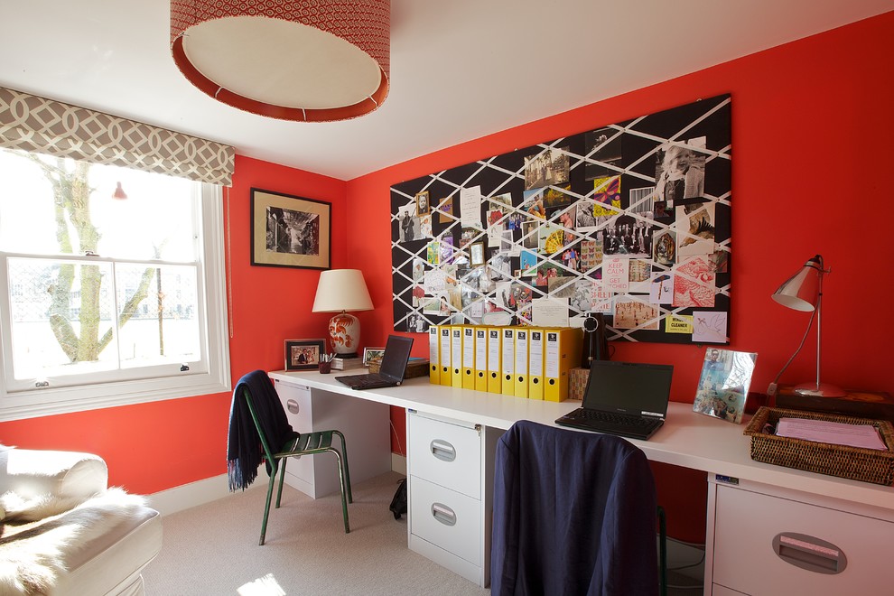 This is an example of a bohemian home office in London.