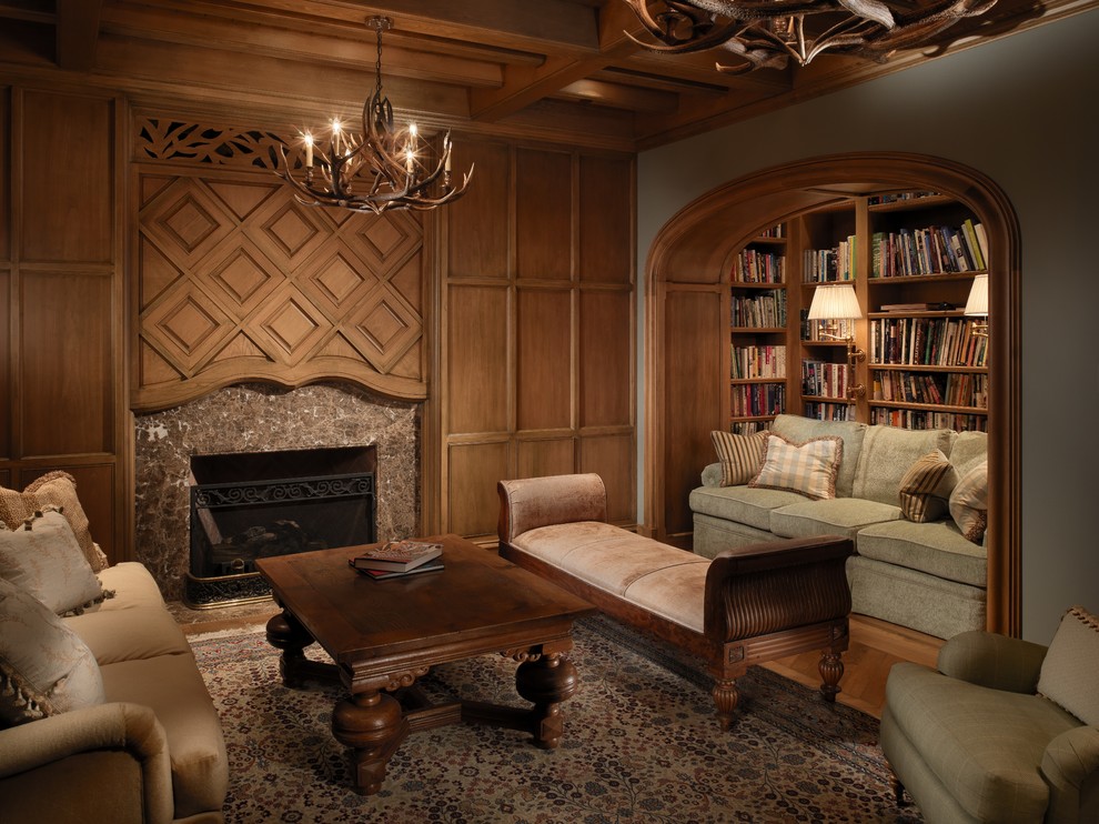 Home office - traditional home office idea in San Francisco with gray walls