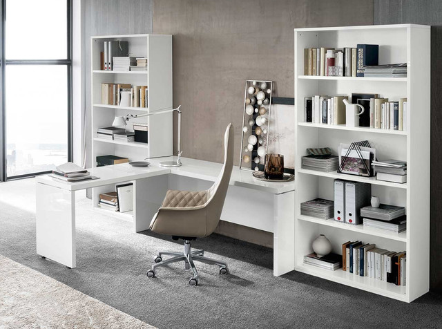 white gloss home office desk