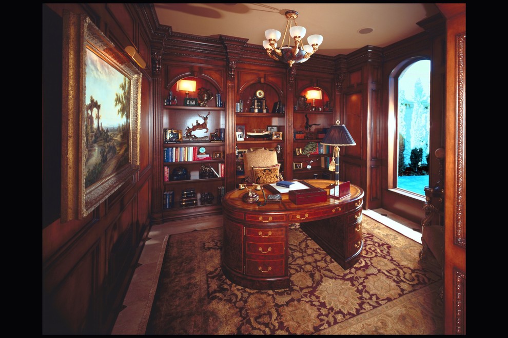 Elegant home office photo in Dallas
