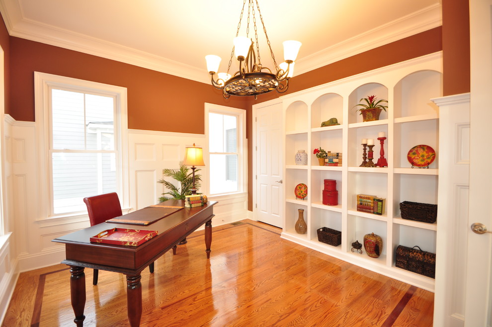 Example of a classic home office design in Charleston