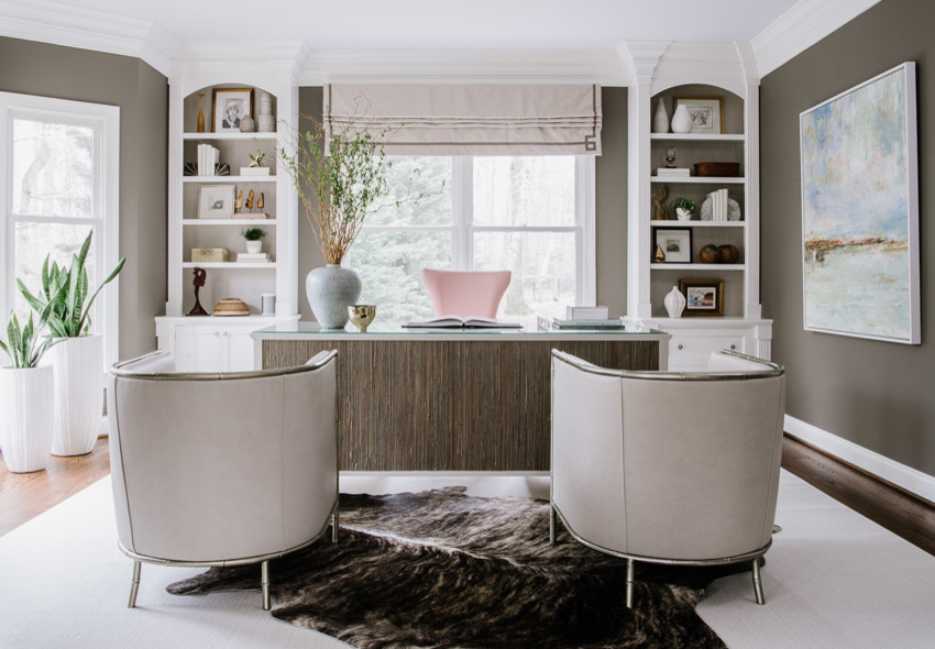 Inspiration for a transitional home office remodel in DC Metro