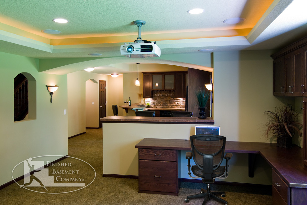 Basement Office & Bar - Traditional - Home Office - Minneapolis - by