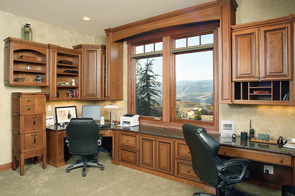 Inspiration for a mediterranean home office remodel in Orange County