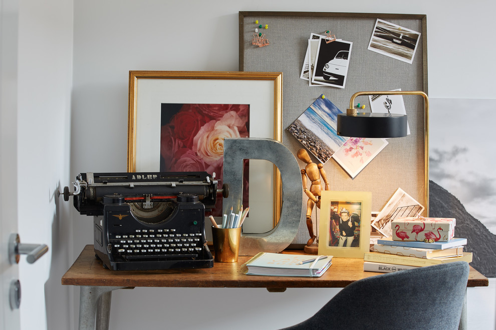Photo of an eclectic home office in London.