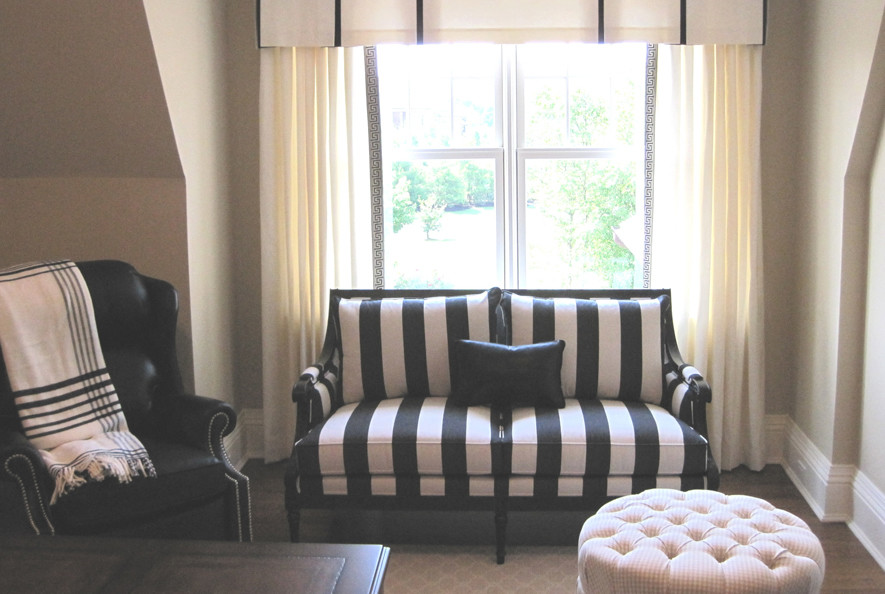 Black and white sitting room Transitional Home Office New York