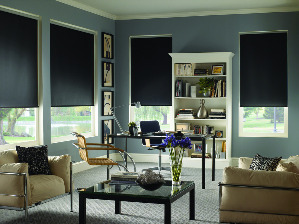 Home office - contemporary home office idea in Houston