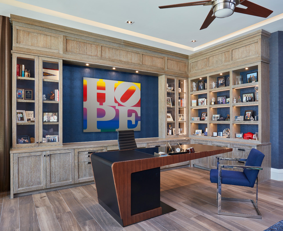 Inspiration for a contemporary home office remodel in Miami