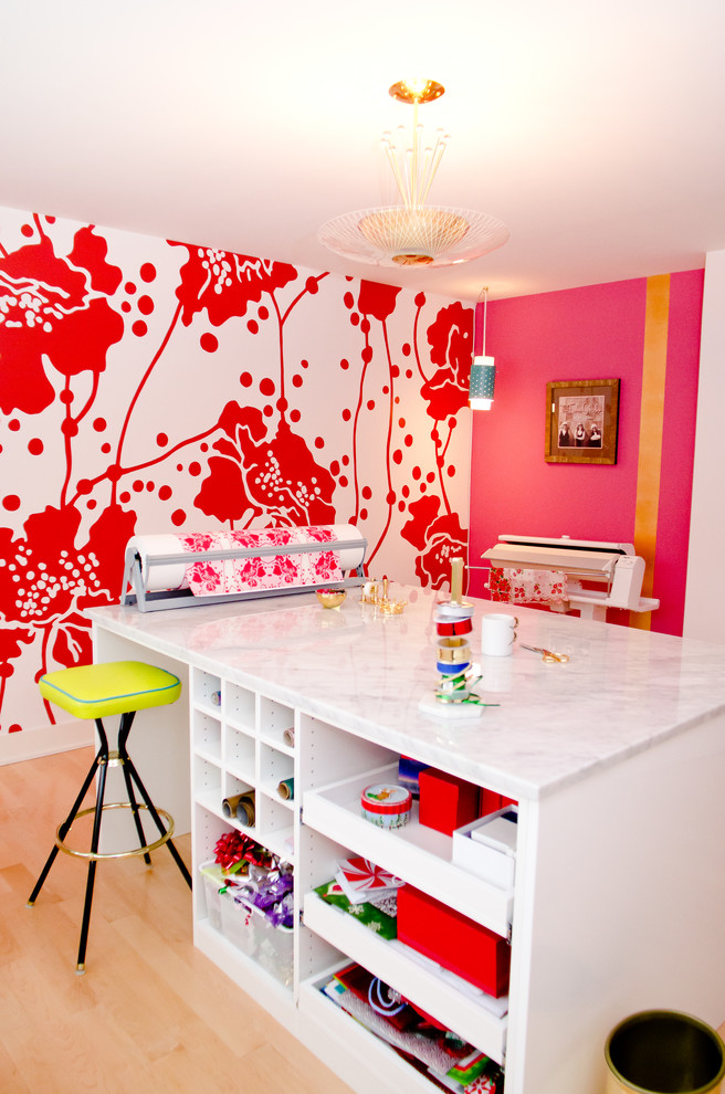Inspiration for a contemporary craft room remodel in Louisville