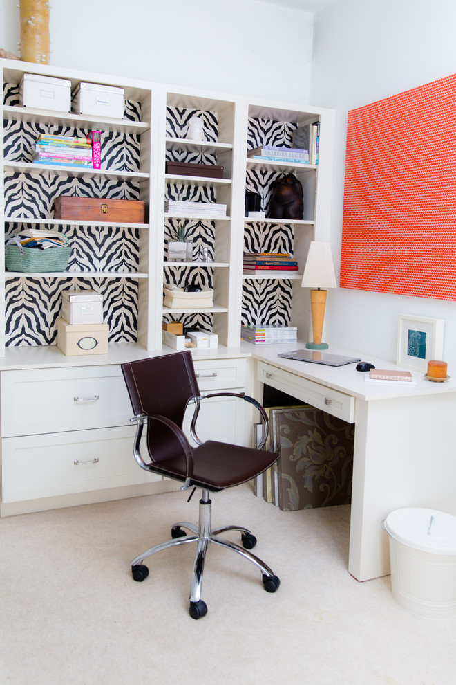 Built In Desk Beach Style Home Office Toronto by Creating Home Houzz