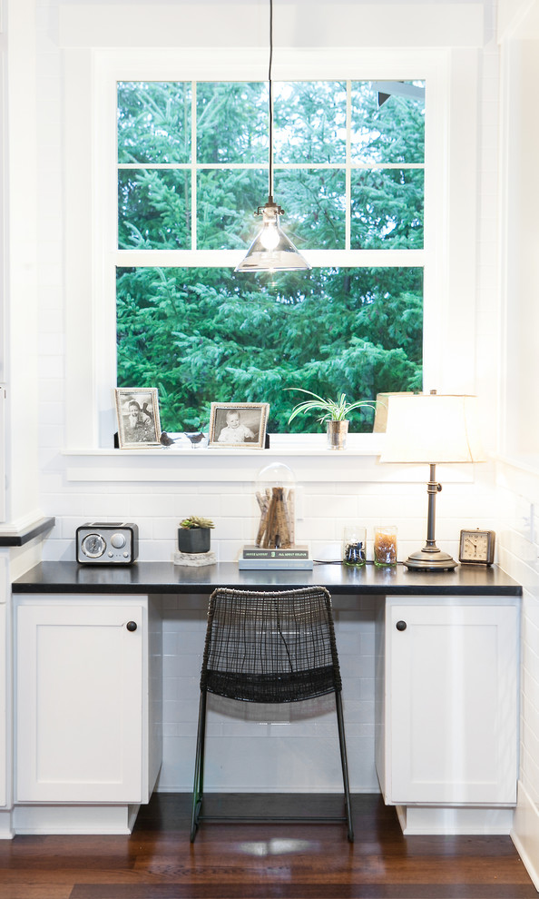 Inspiration for a transitional home office remodel in Portland