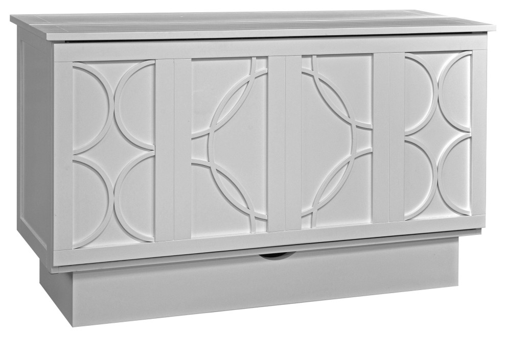 Bed in Solid White Finish Contemporary Home Office New