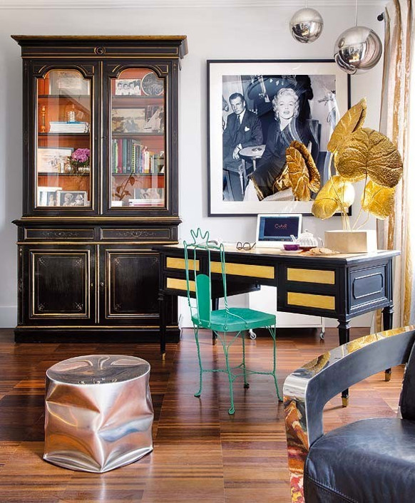 Inspiration for a bohemian home office in Madrid.