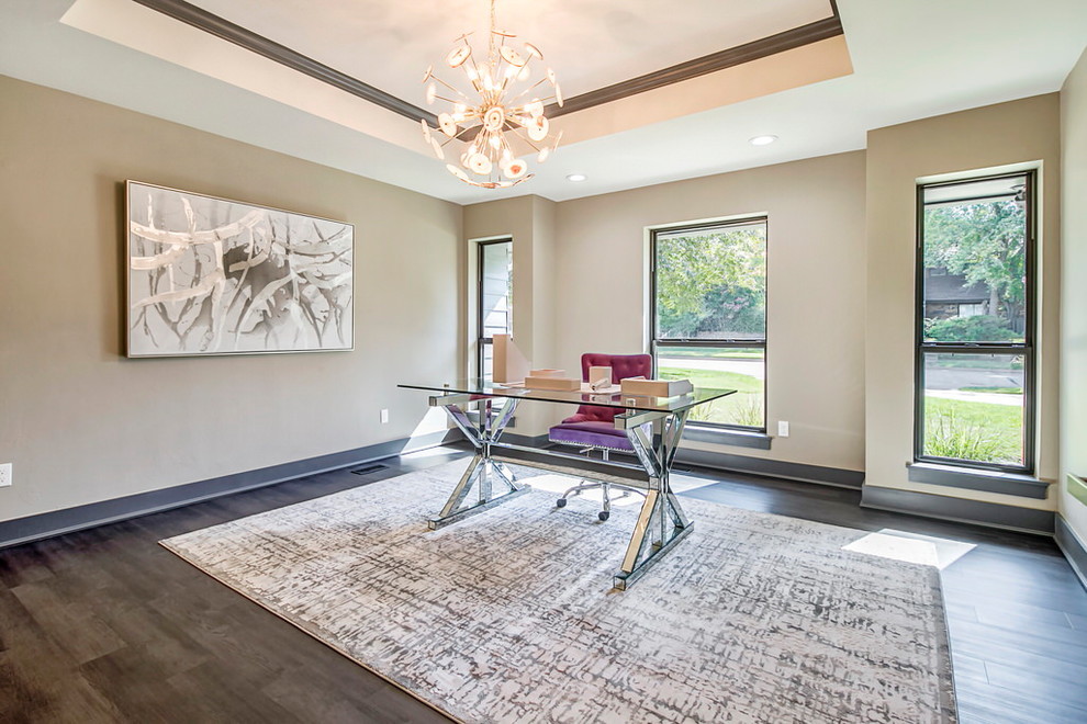 Castlewood Dr. Contemporary Home Office Oklahoma City by