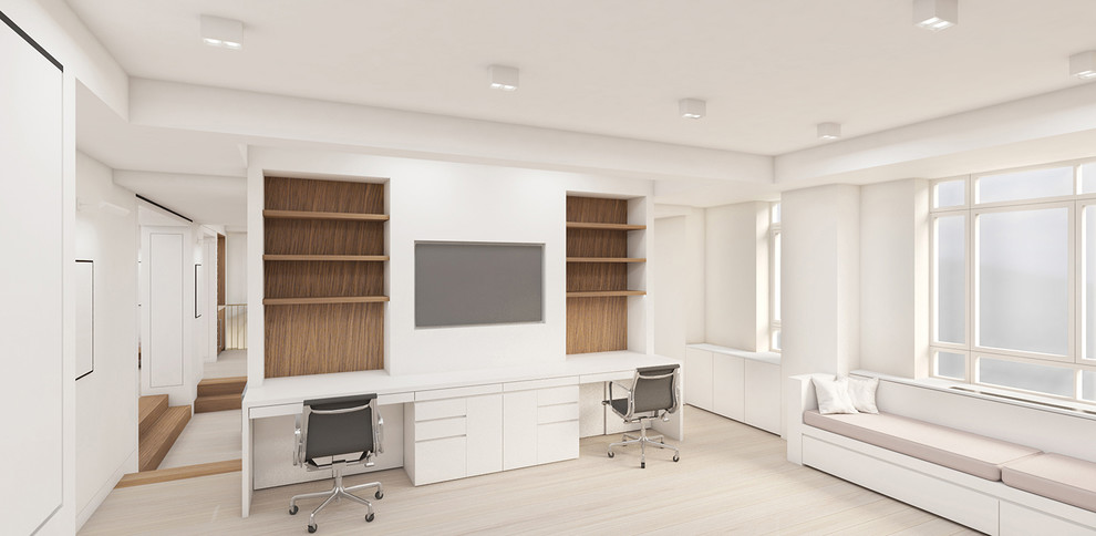 Свежая идея для дизайна: кабинет в стиле модернизм - отличное фото интерьера