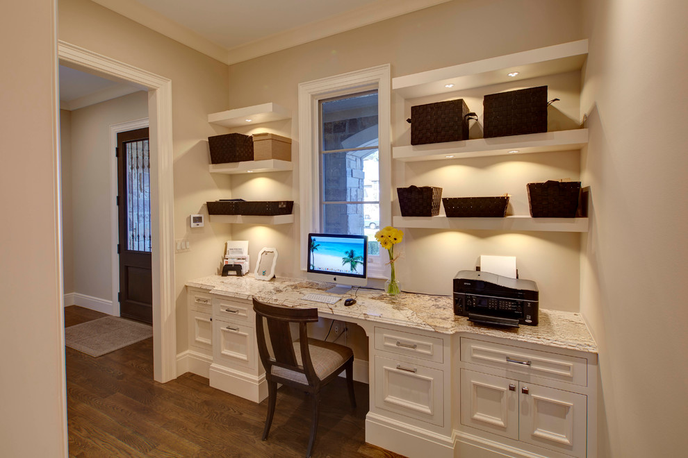 Home office - contemporary home office idea in Detroit