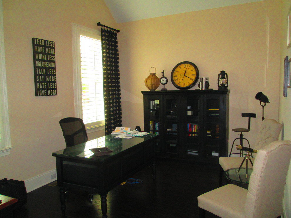Example of a trendy home office design in Charlotte