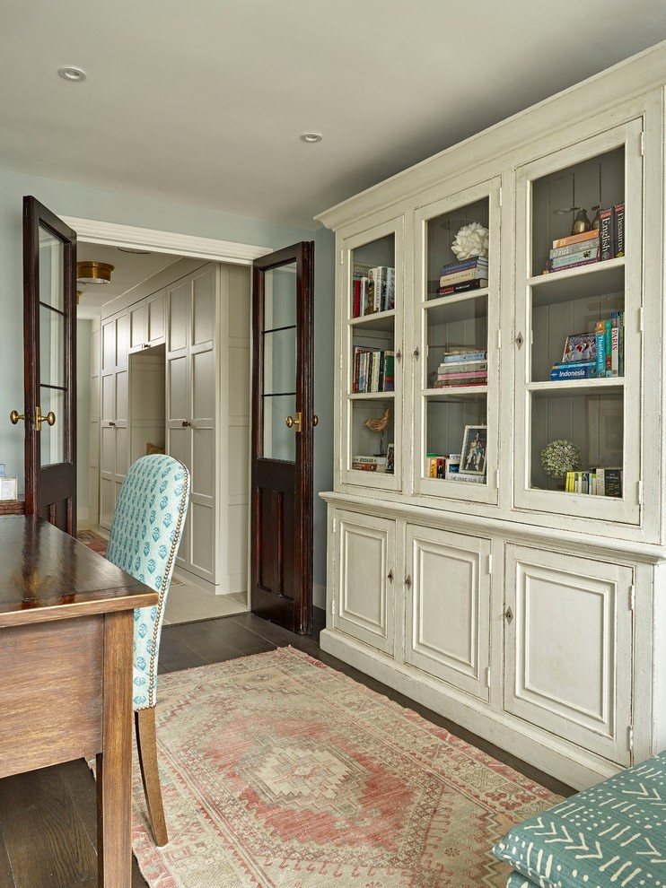 Example of a small classic home office design in London