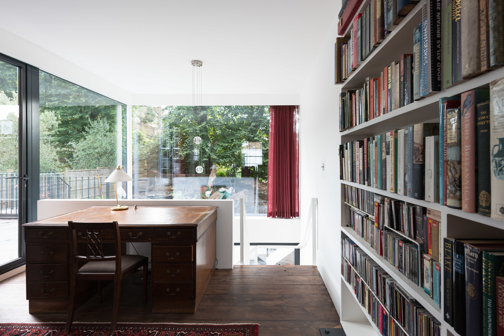 Example of a trendy home office design in London