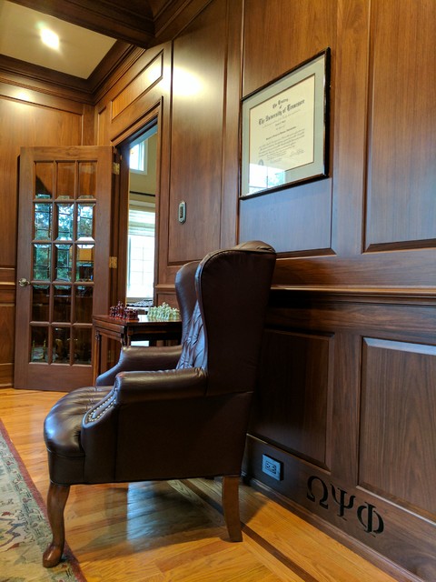 executive wood  paneled office