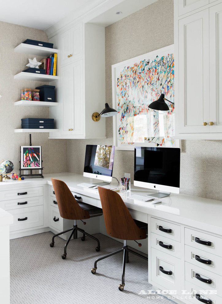 Design ideas for a traditional home office in Salt Lake City.