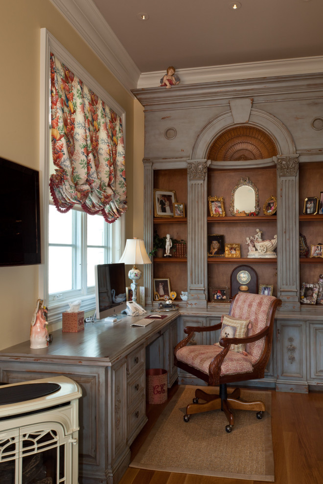 COLONIAL REVIVAL French Country Home Office Miami by Harrell