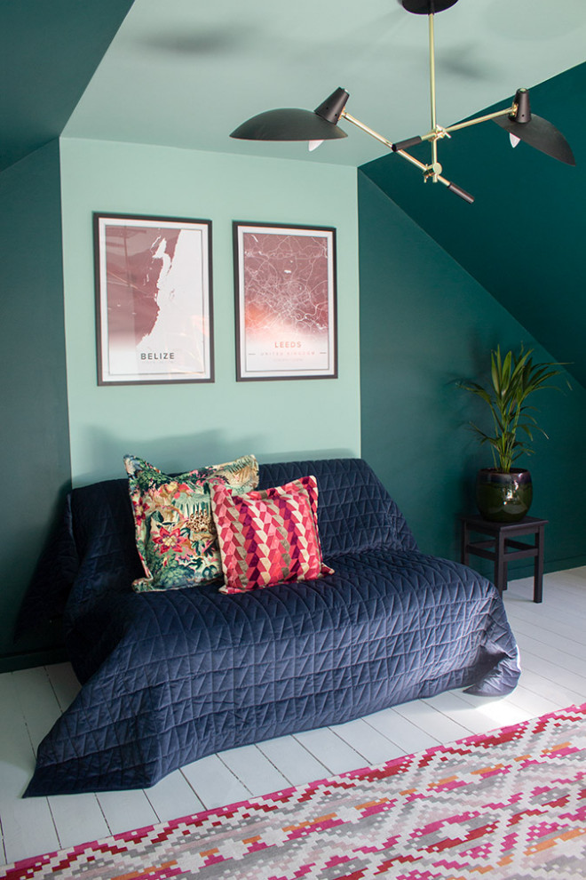Colour Blocked Office Midcentury Home Office Cardiff by Louise Misell Interiors Houzz
