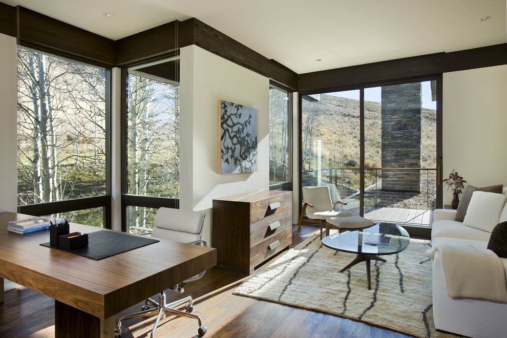 This is an example of a contemporary home office in Boise.