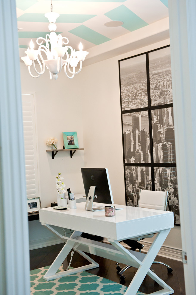 This is an example of a contemporary home office in Phoenix.