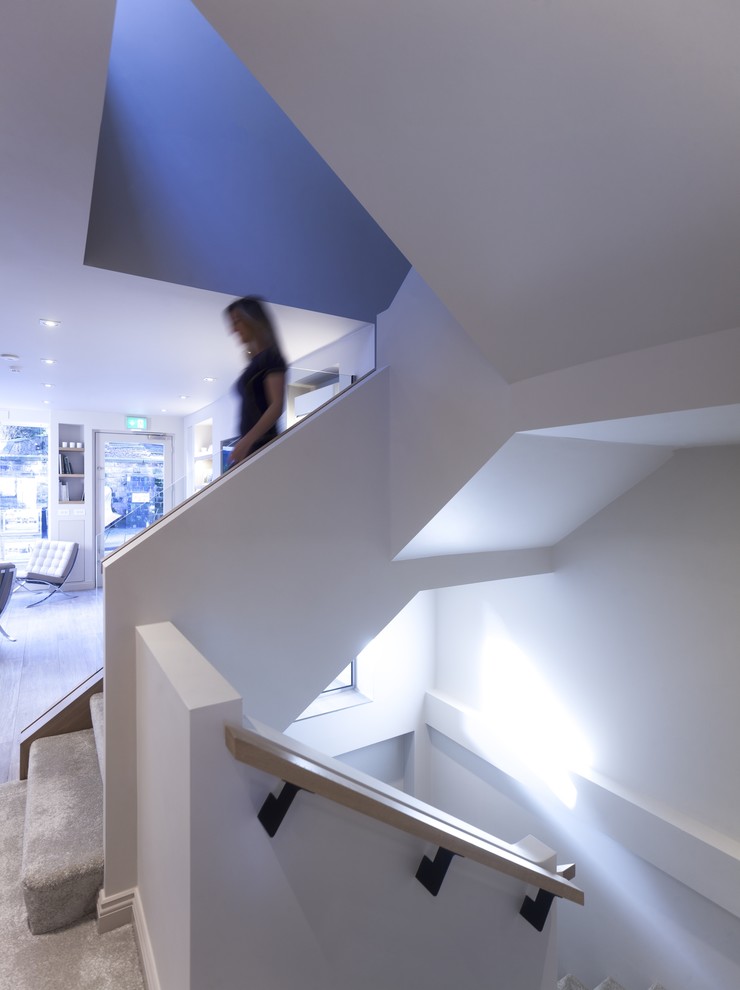 Photo of a large contemporary staircase in Cheshire.