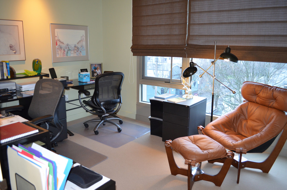 Inspiration for a contemporary home office remodel in Portland