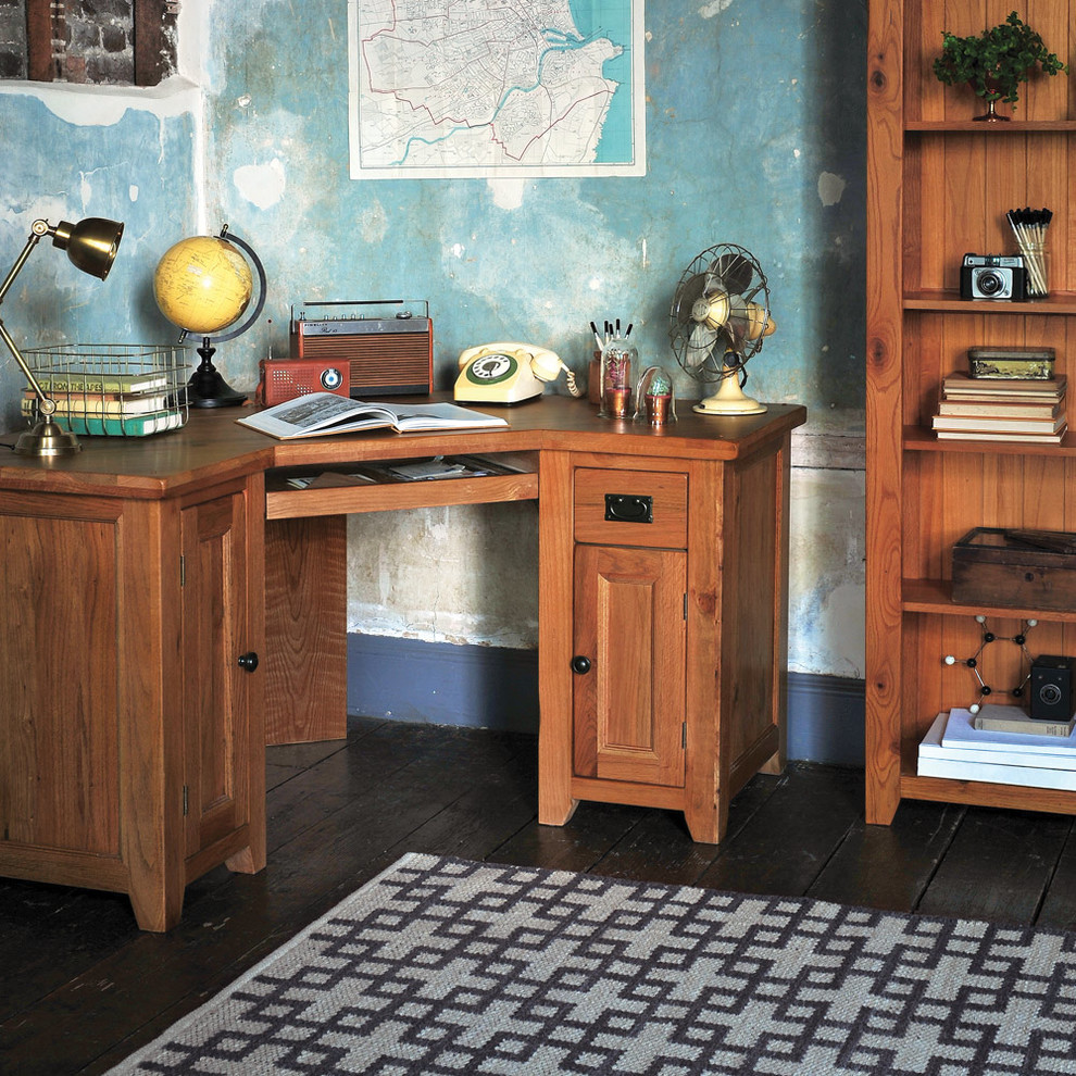 Cottage Oak Corner Computer Desk Farmhouse Home Office Other by